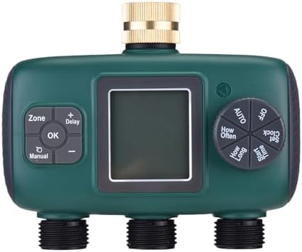 Haofy Brass Sprinkler Timer Programmable Water Timer with 3 Independent Programs Rain Delay Up to 15 Days Lock Feature for Yard Lawn Garden Flower Bed Vegetable Patch Soaker Hose (US Plug) - Image 4
