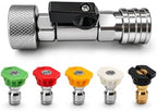 3/4" GHT to 1/4" Quick Connect Adapter Kit with 5 Nozzles & Shut Off Valve by Unknown