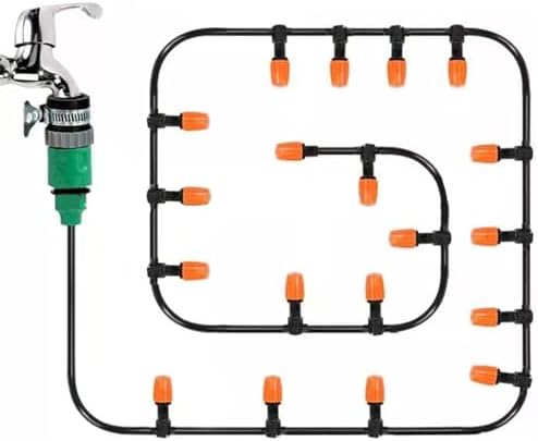49.2ft Greenhouse Micro Drip Irrigation Kit Automatic Watering System Plant Garden Watering System with Quick Connector, 19 Tee Joints, 20 Nozzles by NDNCZDHC