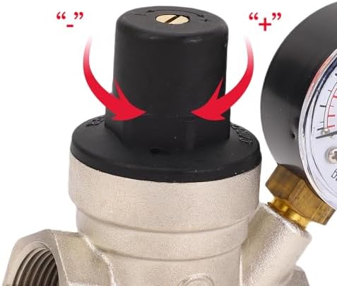 Adjustable Water Pressure Regulator with Meter Brass RV Pressure Reducer for Gardens Plumbing Systems RVs Travel Trailers (DN20) - Image 6