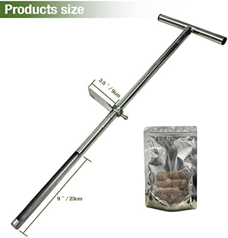 36" Soil Probe, Stainless Steel Soil Sampler Probe with Foot Pedal and Reusable Sample Bags, Soil Test Kits for Lawn Plant Garden Farm Soil Sampling - Image 3