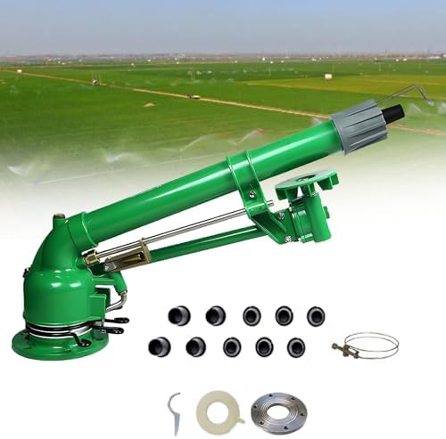 Farm Irrigation Sprinkler, Sprinkler Irrigation Machine,2" Adjustable Farm Sprinklers for Large Areas,Watering Spray with 10 Replacement Nozzle, for Farm Lawn Garden Irrigation by Unknown