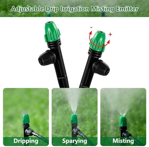Leak-Proof Adjustable 30PCS Drip Irrigation Emitters Sprayer and 30PCS Drip Irrigation Mister with Lock Barbed for 1/4" Irrigation Tubing - Image 3