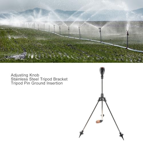 Rotating Tripod Sprinkler for Lawn, Automatic 360 Degree Rotating Irrigation Watering Sprinklers for Large Area Water Sprinkler for Garden Yard Telescoping Tripod Sprinkler Watering Tool - Image 4