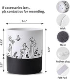 Nihow Self Watering Pots for Indoor Plants,6 Inch,White,Hand Painting - Image 2