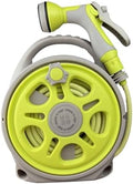 20M/66FT Garden Hose Set with Integrated Storage – 10mm Diameter Flexible Plastic Water Hose with Multi-Pattern Spray Nozzle for Lawn Irrigation, Yard Watering, and Outdoor Plant Care,Green by Fogun