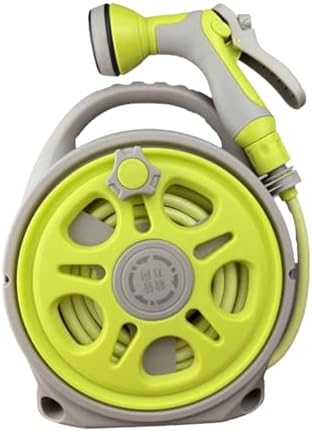 20M/66FT Garden Hose Set with Integrated Storage – 10mm Diameter Flexible Plastic Water Hose with Multi-Pattern Spray Nozzle for Lawn Irrigation, Yard Watering, and Outdoor Plant Care,Green by Fogun