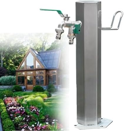 Outdoor Faucet Water Column, Freestanding Garden Hose Holder Brass Faucet, Freeze Crack Garden Vertical Water Column, Yard Hydrant Water Feature Fountain Suitable For Car Washing,6points(25mm) by HUMNZR