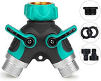 Garden Hose Y Valve Hose Splitter, Water Faucet Splitter with Comfortable Rubberized Grip, 2 Way Hose Splitter - Image 6