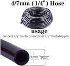 Garden supplies 4/7mm Hose Garden Watering 1/4" PVC Hose Micro Drip Irrigation Pipe Tubing Lawn Balcony Plants Flower Nozzle(1/4''_5M) - Image 3