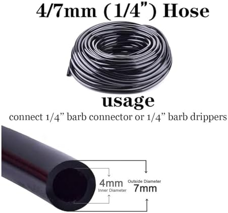 Ship accessories 4/7mm Hose Garden Watering 1/4" PVC Hose Micro Drip Irrigation Pipe Tubing Lawn Balcony Plants Flower Irrigation accessories(1/4''_50M) - Image 3
