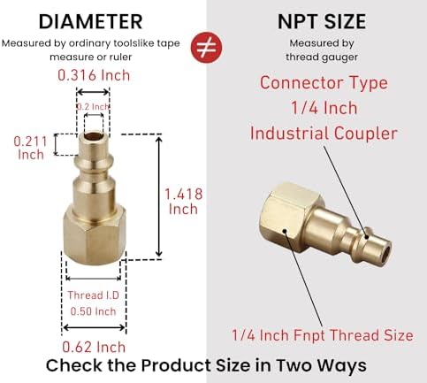 Air Hose Fittings Quick Connect, 1/4 Inch NPT - Image 2