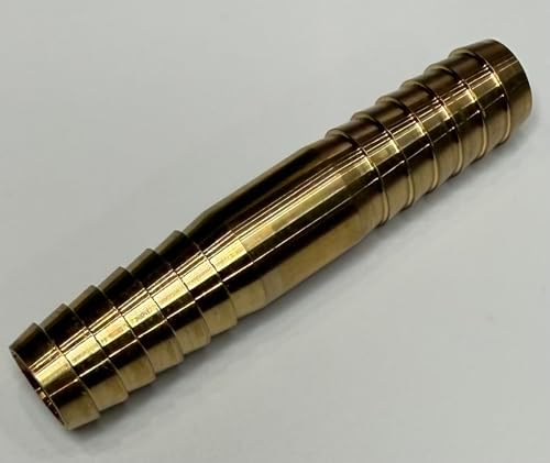 Three Pack - 1/2 Inch Brass Insert Coupling Connector, Brass Barbed Fitting for Waterlines, Plumbing and Irrigation Tubing, 1/2 Insert x 1/2 Insert Coupling by Unknown
