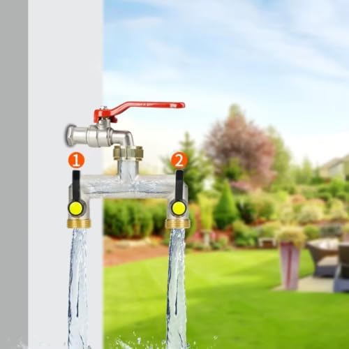 Freeze Proof Brass Water Manifold Splitter with Ball Valve (2 Way) - Image 4