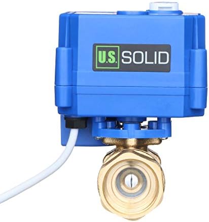 U.S. Solid Motorized Ball Valve- 3/4" Brass Ball Valve with Manual Function, Standard Port, 9-24V AC/DC and 2 Wire Auto Return Setup by USSolid