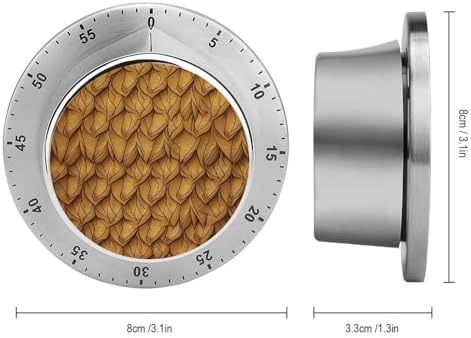 Mechanical Kitchen Timers for Cooking,A Leather Texture Printed 60 Minute Magnetic Countdown Timer,Cute Cooking Timers with Alarm,Stainless Steel Time Timer Manual No Batteries Required - Image 2