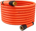 YOTOO Heavy Duty Hybrid Garden Water Hose 5/8-Inch by 75-Feet 150 PSI Kink Resistant, Flexible with Swivel Grip Handle and 3/4" GHT Solid Brass Fittings, Orange by YOTOO