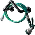 MyGift Black Metal Pipe Garden Hose Holder, Wall Mounted Hose Rack by MyGiftHome