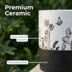 Nihow Self Watering Pots for Indoor Plants,4.5+6 Inch,White Hand Painting - Image 5