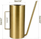 Stainless Steel Plant Watering Can 50oz/1.5L Indoor Modern with Long Spout, Garden Irrigation Metal Tool for House Potted Plants Bonsai Flower Decorative, Gold Color - Image 2