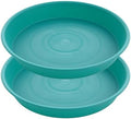 2 Pack of 20 21 inch Plant Saucer Round, Deep Plant Saucers for Pots, Heavy Duty Plastic Plant Drip Tray for Indoors Outdoor, Bird Bath Bowls, Plant Trays for Planter 19-22" (21 inch, Teal) by Bleuhome