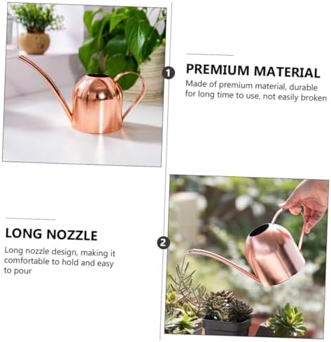 Rose Gold Stainless Steel Watering Pot Long Spout Gardening Tool for Indoor Plants Succulents Practical Plant Sprinkler - Image 7