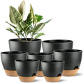 Indoor Pots For Plant Self Watering Plant Pots For Lazy People, 8/7.5/7/6.5/6/5.5/5 Inch,Black Plastic Self Watering Planter For All Houseplants,Succulent, African violets, Flowers And Cactus by SESUN-E