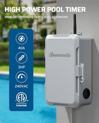 DEWENWILS Outdoor Pool Pump Timer, Heavy Duty WiFi Timer Box, 40A 240V 3HP - Image 2