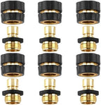 Quick Connect Hose Fittings Male and Female Set, 3/4 Inch Aluminum Garden Hose Fitting Quick Connector with Rubberized Grips, Water Hose Connector for Garden (6 Set) by Unknown
