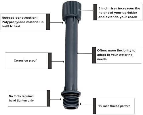 Eden 98063 Multi-Adjustable Flex Design Above Ground Irrigation Garden Sprinkler System & 99999 Sprinkler Extensions & 96093 Multi-Adjustable Flex Design Garden Sprinkler with Extension Set - Image 5