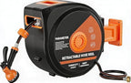 Heavy Duty Retractable Garden Hose Reel 1/2" x 100FT – Wall Mounted – 10-Design Nozzle – Any Length Lock – Slow Return System – 180° Swivel Bracket – Triple Layer Burst Protection & Brass - Image 6