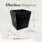 Tierra Verde Sonata Self-Watering Square Planter, Black, Small, 2-Pack - Image 4