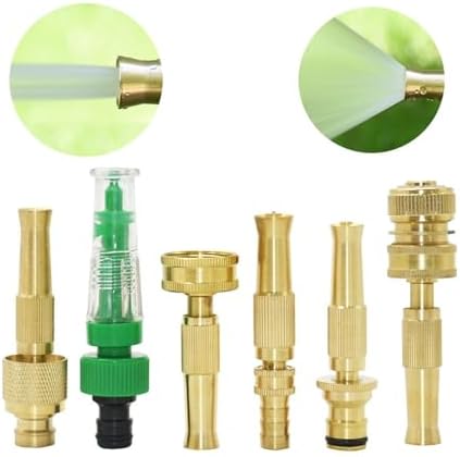 Garden Supplies Brass Hose Irrigation Sprinklers Copper High Pressure Nozzle Car Wash Garden Irrigation Water Guns Adjustable Plant Watering Nozzle(Plastic Nozzle) by Unknown