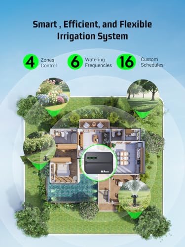 Indoor Smart Sprinklers Controller WiFi, Irrigation Controller Easy Use App Enabled, 6 Zone + 16 Plans, Save Water Auto Skip Rain, Freeze & Wind, 10 Minutes Install - Image 7