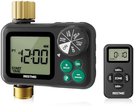 RESTMO Remote Control Brass Sprinkler Timer for Outdoor Hose Faucet by Restmo