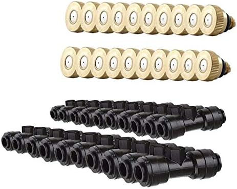 Brass Misting Nozzle, 100Pcs Brass Misting Nozzles 0.1-0.8mm For Outdoor Cooling System With 1/4" Slip-Lock Tees(0.6mm) - Image 2