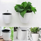HOIGON 10 Pack 7 Inch Lazy Flower Pots, Self Watering Wall Hanging Plastic Planters with S-Hooks and Wicks, Water Hanging Plants Pot for Indoor Outdoor Orchids African Violet, White - Image 6