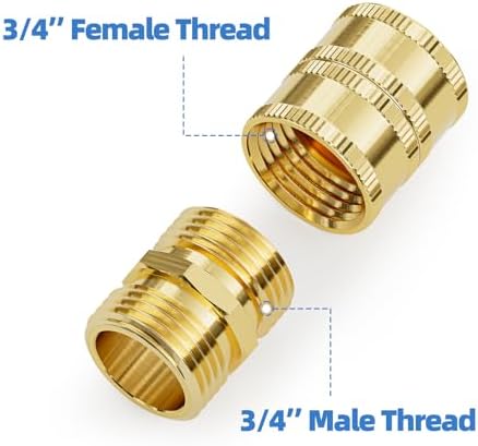 SPECILITE Garden Hose 50 ft x 5/8 in Heavy Duty + Male to Male, Female to Female Hose Adapter - Image 6