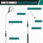 24FT Telescoping Pressure Washer Extension Wand, 4000PSI High Reach Power Washer Wand with Rotary Brush, 7 Nozzles & M22 Adapters, Gutter Cleaning Tool for Second Story Window Patio Garden - Image 7