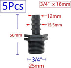Generic 5pcs 1/2" 3/4" Male Connector To Barb 16mm 20mm 25mm PE Hose Elbow Adapter Garden Irrigation Drip Irrigation System(Blue) - Image 6