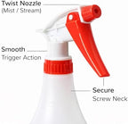 Jantle 32 oz Spray Bottles (12 Pack) Heavy Duty Refillable Trigger Sprayer, Adjustable Nozzle Mist/Stream, Measurement Markings, Multipurpose Cleaning & Plants - Image 4