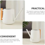 White 900ml Iron Watering Can for Indoor Plants with Long Spout Xmas - Image 5