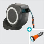 Gardena Wall-Mounted Hose Box RollUp M 20 m: Flexible watering for medium-sized gardens, swivel hose reel, with wall bracket, system parts and nozzle, including 20 m Gardena hose (18612-60) - Image 6