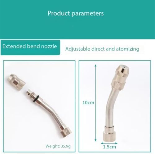 High Pressure Nozzle Brass Water Pipe Nozzle for Garden Hoses | Adjustable Features | Fits Standard Hoses, Garden Sprayers, Nozzles Extended Elbow Nozzle 5pc - Image 3