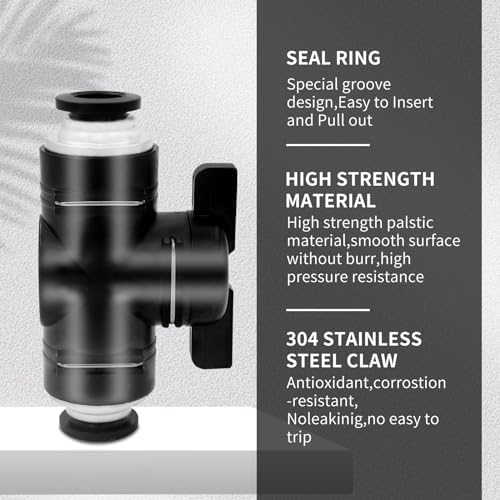 1/2 Push to Connect Ball Valve Union Air Flow Control Valve Quick Connect Tube Fittings Pneumatic Valve Air Hose Fittings 15pack - Image 2