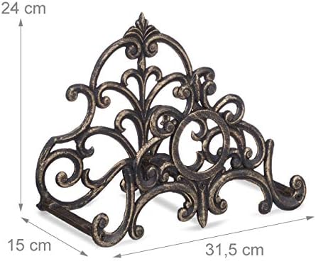Relaxdays Antique Hose Holder, Cast Iron, Vintage Look, Wall-Mounted, HxWxD: 24 x 31.5 x 15 cm, Garden Hose Hanger, Bronze - Image 2