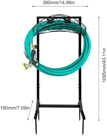 150FT Freestanding Garden Hose Holder Stand, Heavy Duty Rust Resistant Hose Storage Rack with 4 Stable Spikes, No Drill Outdoor Water Hose Hanger for Yard Lawn Patio - Image 7