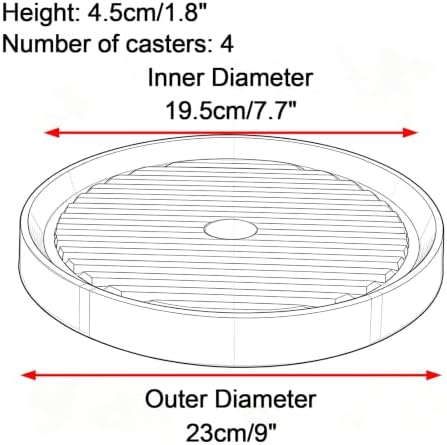 Plastic Trays for Plants with Wheels, Drip Trays for Potted Plants, 2 Pcs - Image 2