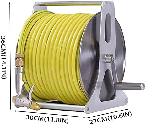 Stainless Steel Wall Mounted Hose Reel, Portable Stainless Steel Garden Holder Storage Durable for Atering Flowersyard Lawn Farm Patio(Without Water Pipe) - Image 4