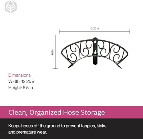Yard Butler Heavy Duty Wall-Mounted Hose Hanger - Spiral Design, Green - Image 6